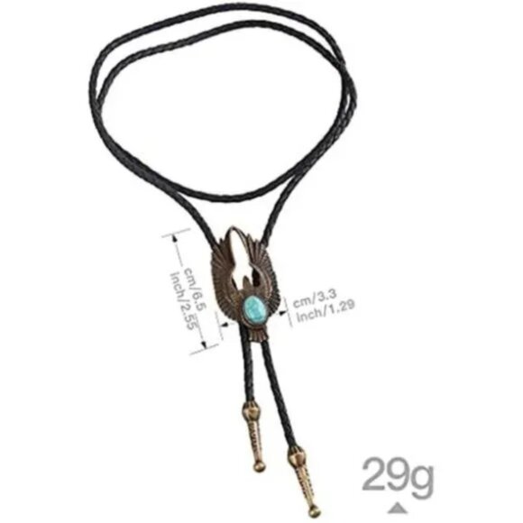 NECKLACE Leather Western Cowboy for Men’s Bolo Tie - Picture 3 of 8